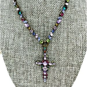 💜🩵 Signed Sorrelli cross necklace 🩵💜